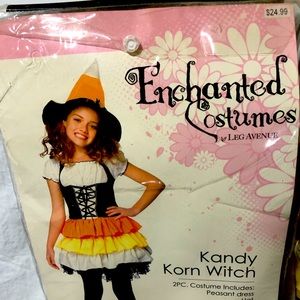 Halloween Candy Corn Witch Costume, Size Large